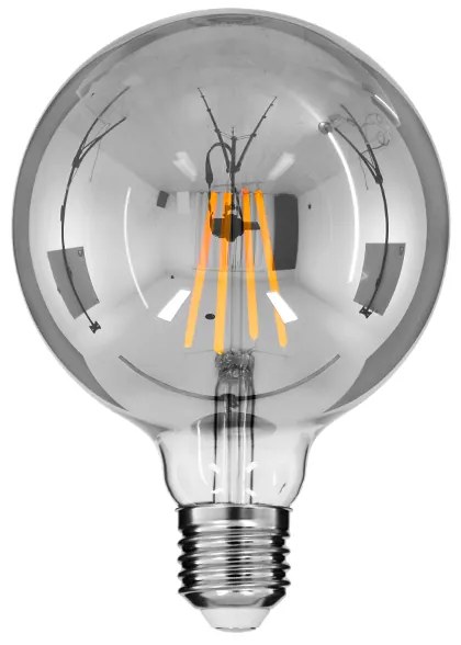 GloboStar 99073 Λάμπα E27 G125 Γλόμπος LED LONG FILAMENT 8W 800 lm 320° AC 85-265V Edison Retro με Φιμέ Γυαλί Θερμό Λευκό 2700 K Dimmable