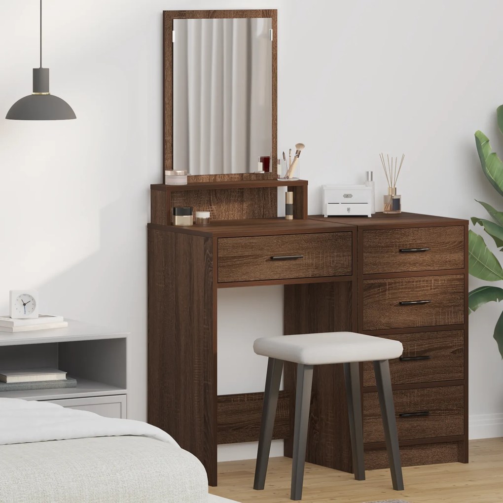 vidaXL Καφετί Επιτραπέζιο με Συρτάρια 50x41x140 εκ
