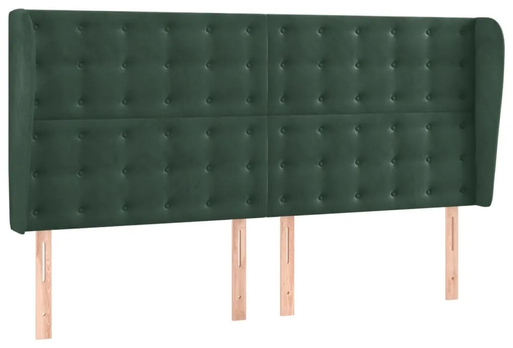 vidaXL Κεφαλάρι με Πτερύγια Πράσινο 183x23x118/128 εκ. Βελούδινο
