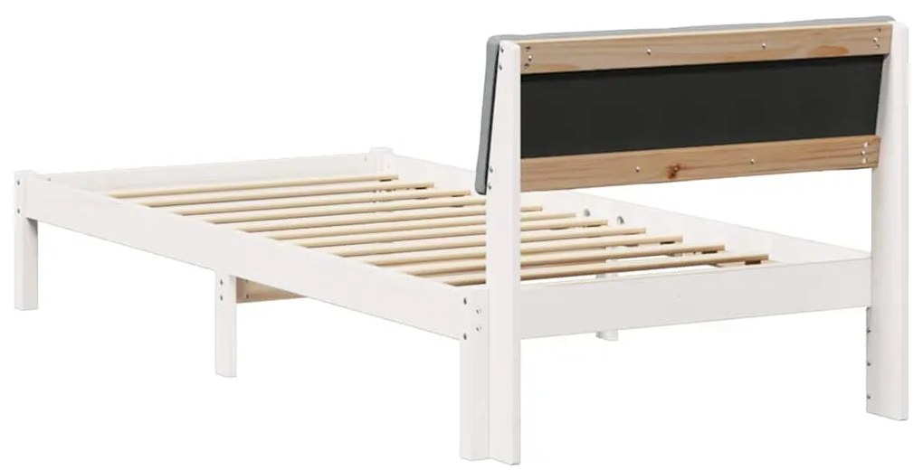 vidaXL Σκελετός Κρεβατιού Λευκό και ανοιχτό γκρι 90 x 190 cm