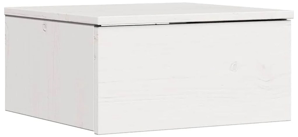 vidaXL Κομοδίνο με συρτάρι Λευκό 37 x 35 x 18.5 εκ Μασίφ ξύλο πεύκου