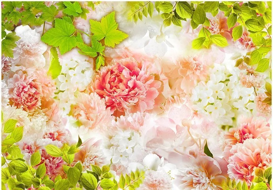 Αυτοκόλλητη φωτοταπετσαρία - Bright peonies - 245x175