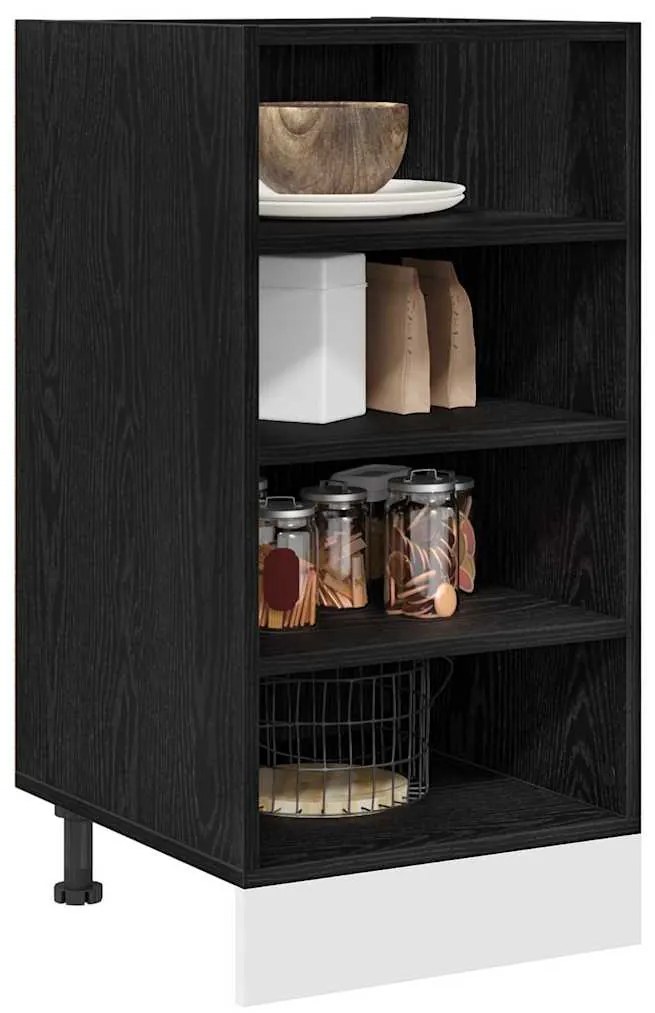 vidaXL Βάση Ντουλάπας Κουζίνας με ράφι Μαύρη δρυς 40 x 44,5 x 81,5 εκ.