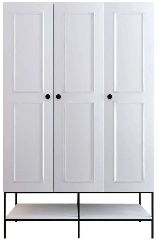 Ντουλάπα Τρίφυλλη Martin 801CMY3436 126x50x200cm White Τρίφυλλη