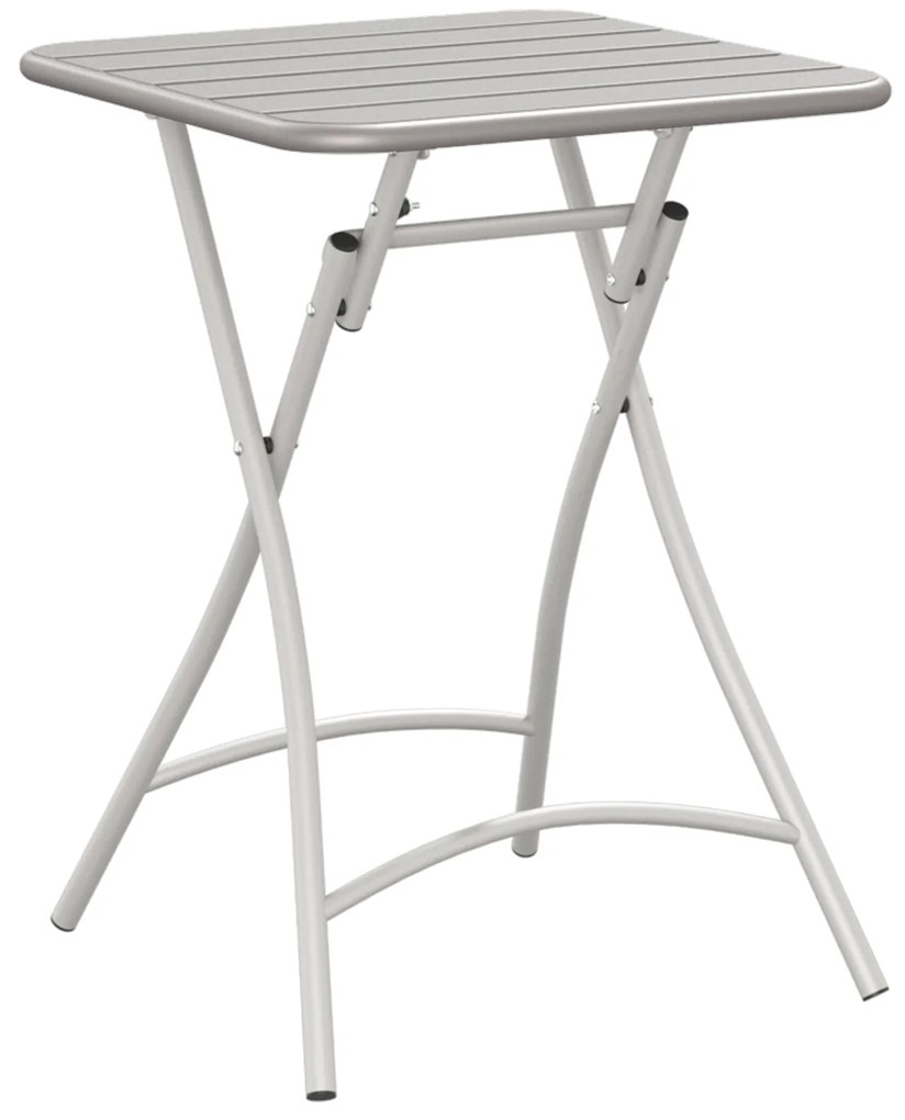 vidaXL Πτυσσόμενο Τραπέζι Κήπου Μπεζ 55x55x73 εκ. Χάλυβας