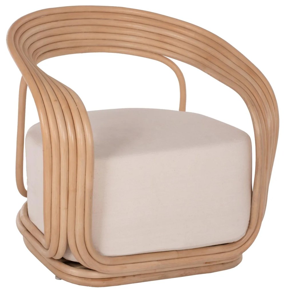 Πολυθρόνα DUCHESS C9478 Φυσικό Rattan με Εκρού Μαξιλάρι 81x59x70Y εκ. 81x59x70 εκ.
