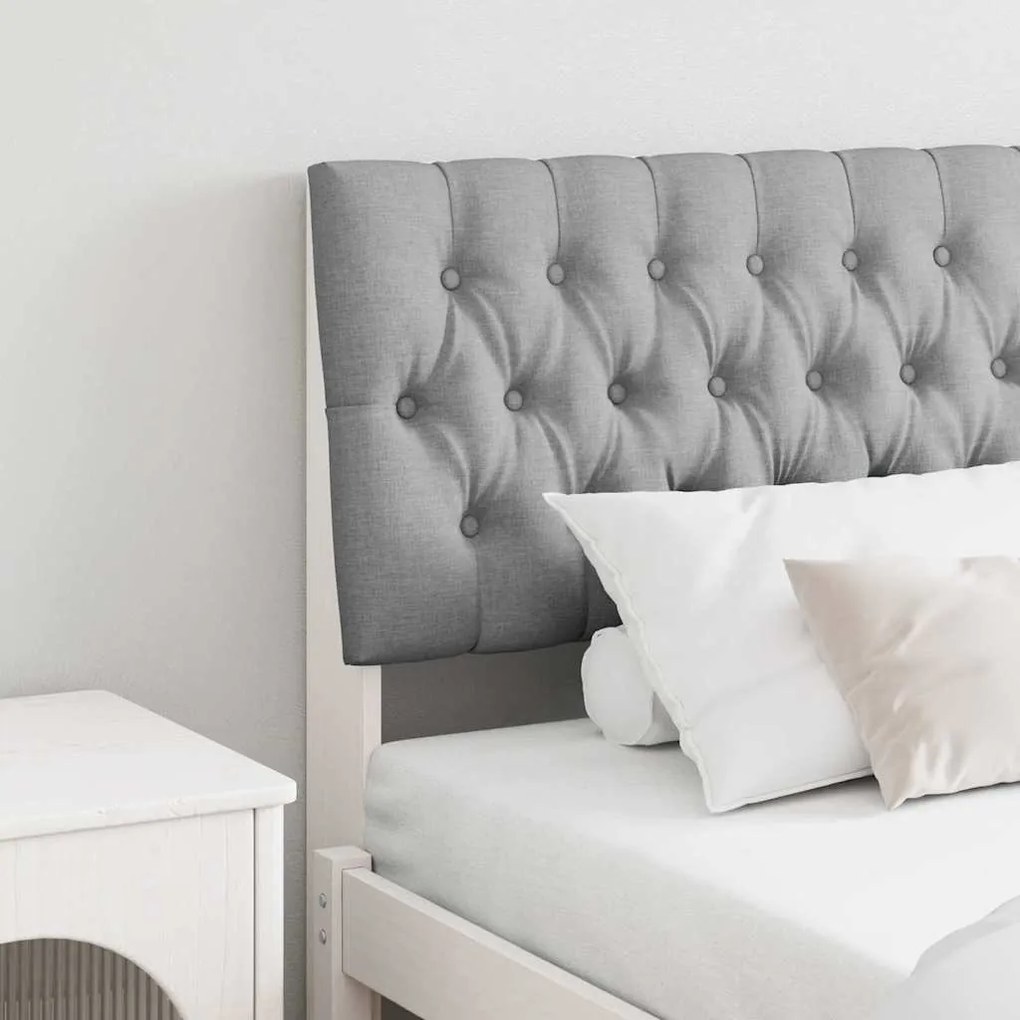 vidaXL Ταπετσαρισμένο κεφαλάρι Ανοιχτό γκρι 180 cm