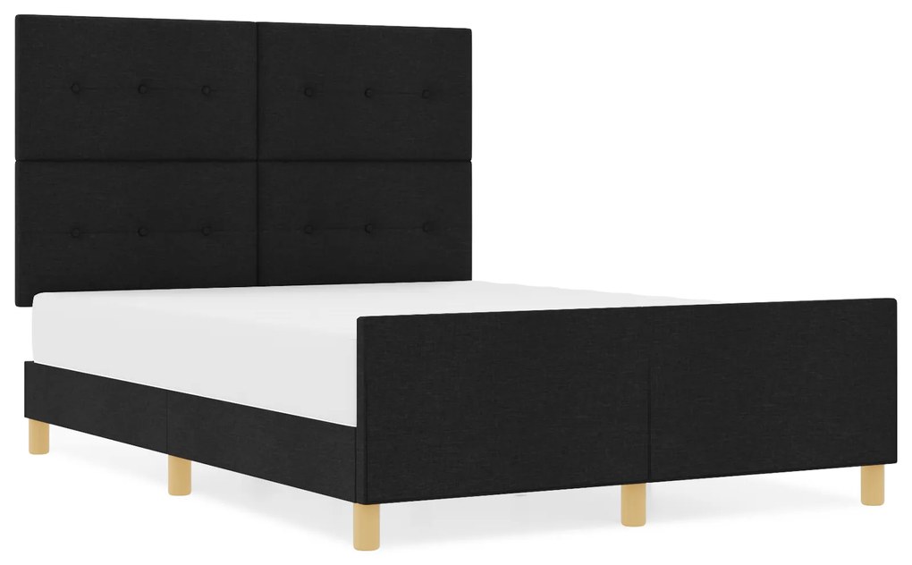 vidaXL Κρεβάτι Μαύρο 140x200 εκ. Υφάσμα