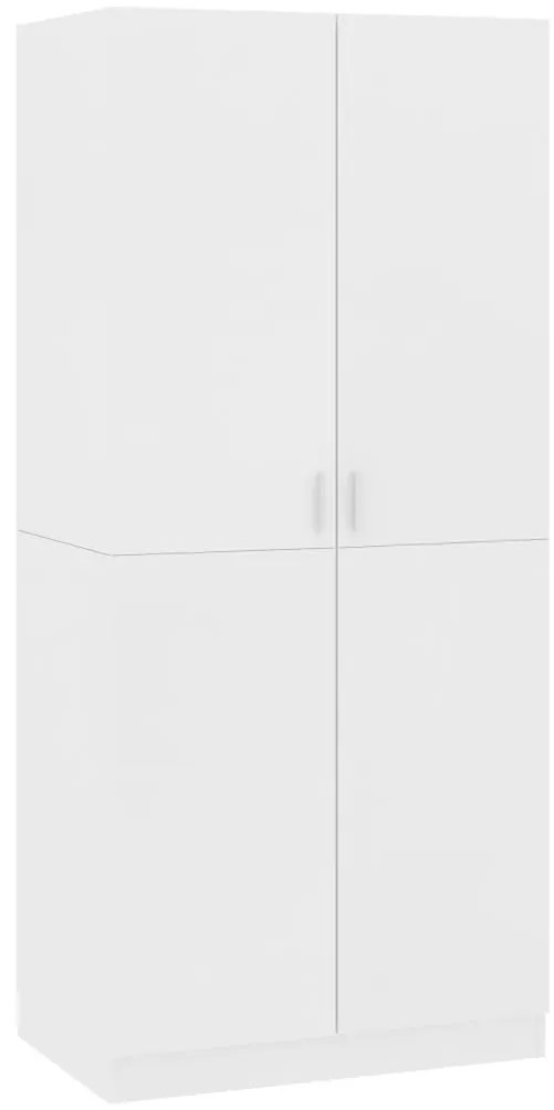 vidaXL Ντουλάπα Λευκή 80 x 52 x 180 εκ. από Επεξ. Ξύλο