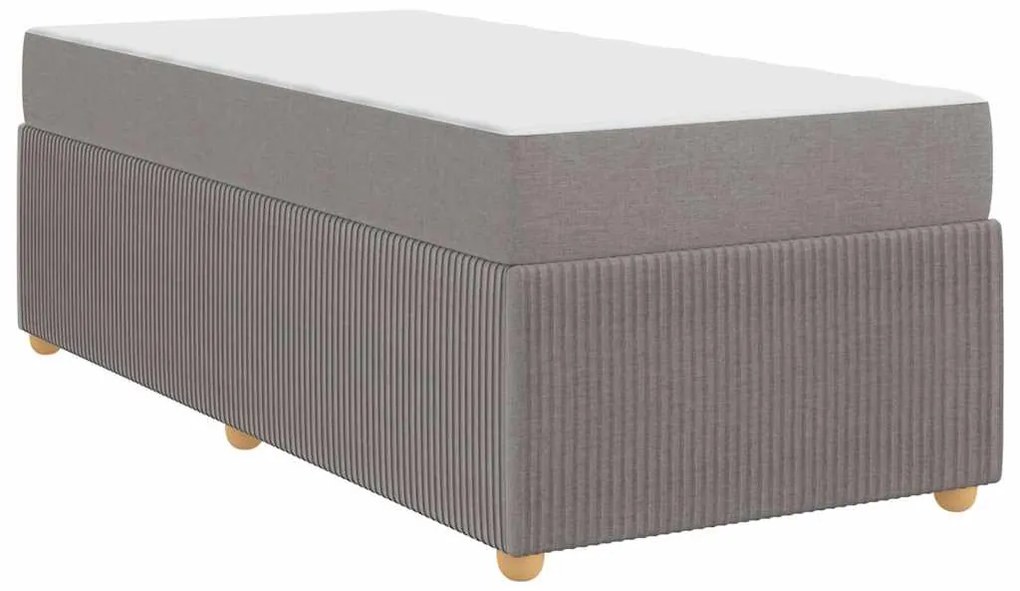 vidaXL Σκελετός Κρεβατιού με στρώμα Taupe 90 x 200 cm ύφασμα