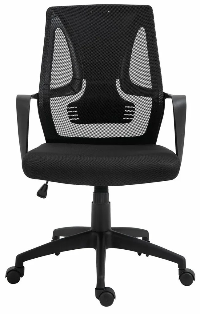Καρέκλα γραφείου Mesa 504, Μαύρο, 99x60x62cm, 13 kg, Με μπράτσα, Με ρόδες, Μηχανισμός καρέκλας: Economic | Epipla1.gr