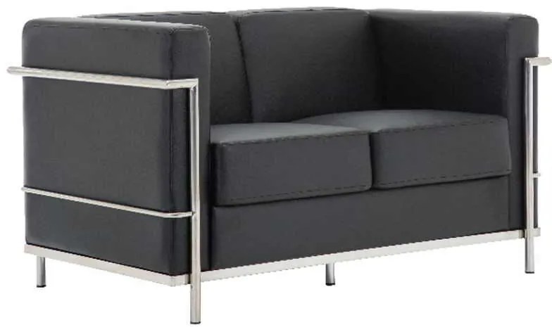 Καναπές Genova 2 Θεσ.130Χ73Χ71 Inox/PU Μαύρο