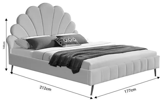 Κρεβάτι διπλό Felas pakoworld βελούδο μπεζ 160x200εκ