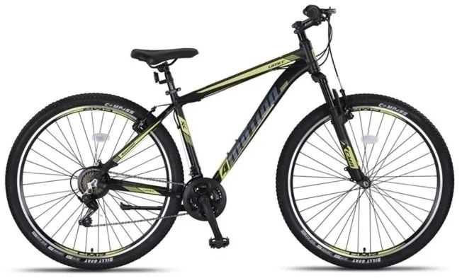 4 Motion MTB 27.5 Inch 47 cm Unisex 21SP Rim Brakes BlackYellowUmit