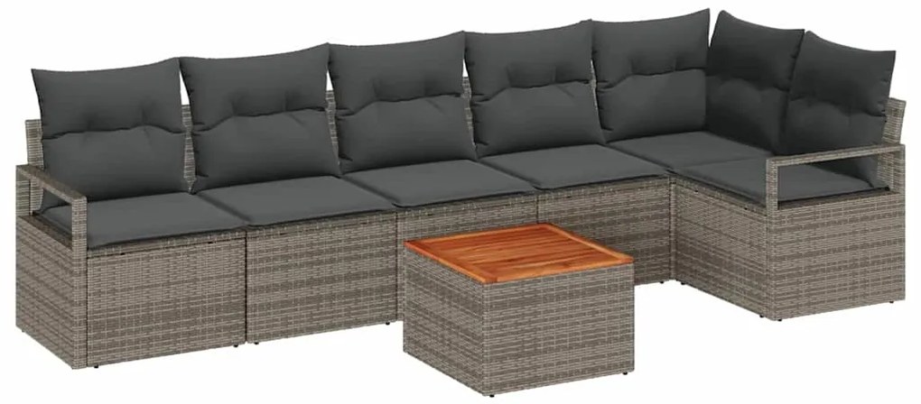vidaXL Σετ Καναπέ Κήπου 7 pcs Γκρι