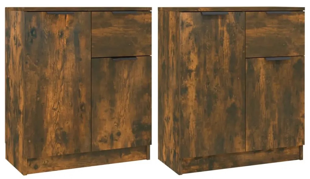 vidaXL Ντουλάπια 2 τεμ. Καπνιστή δρυς 60x30x70 εκ. Επεξεργασμένο Ξύλο