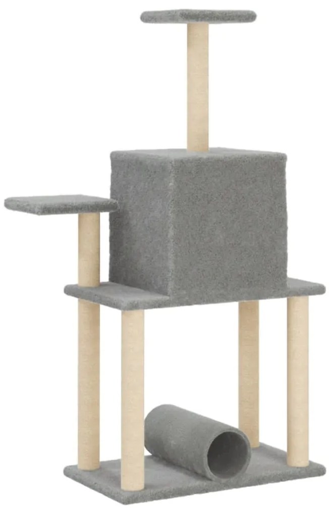 vidaXL Γατόδεντρο Aνοιχτό Γκρι 122 εκ. με Στύλους Ξυσίματος από Σιζάλ