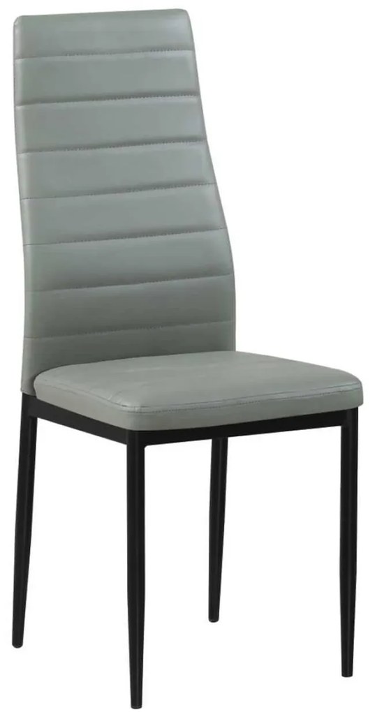 Καρέκλα JETTA PVC Γκρι/Βαφή Μαύρη (Συσκ.6) 40x50x95cm