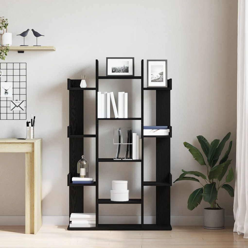 vidaXL Βιβλιοθήκη Μαύρης Δρυς 86x25,5x140 εκ από Επεξεργασμένο Ξύλο
