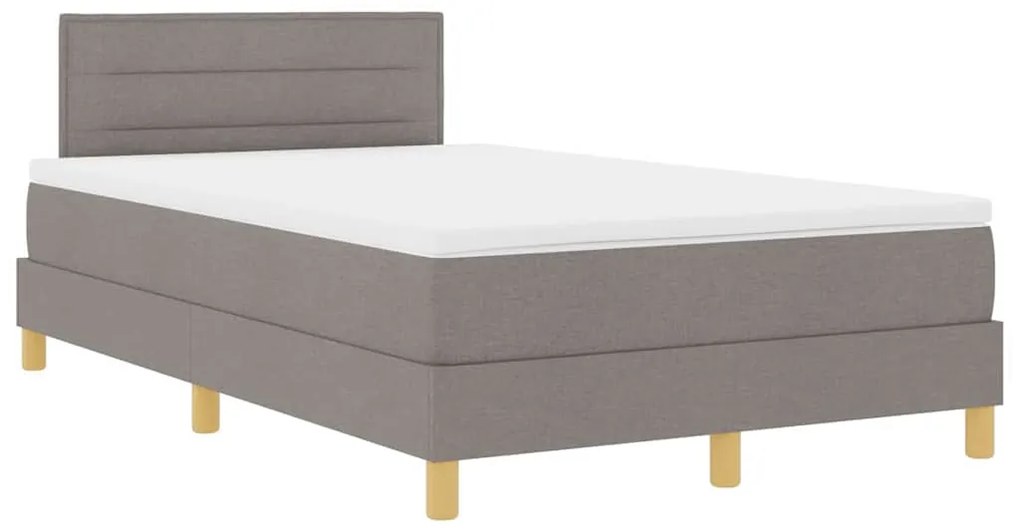 vidaXL Κρεβάτι box spring με στρώμα Taupe 120 x 200 cm ύφασμα