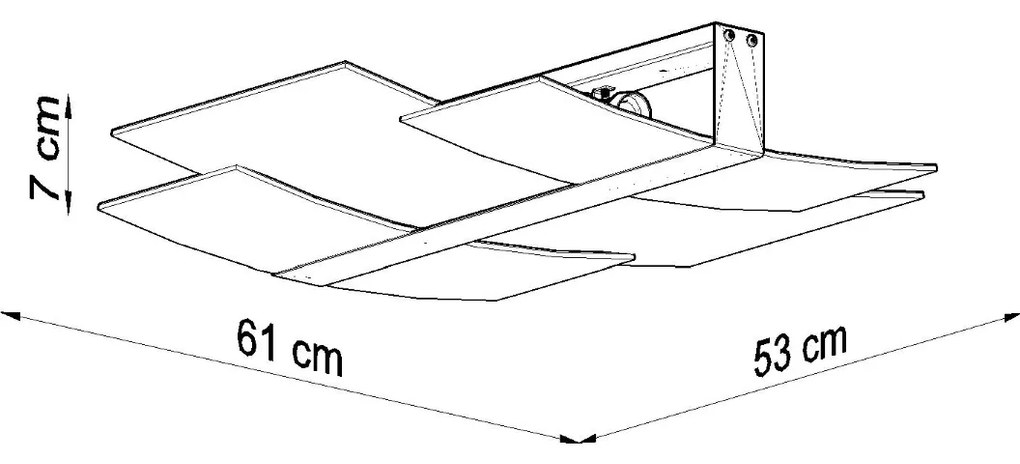 Sollux Φωτιστικό οροφής Celia 3,χάλυβας, γυαλί,3xE27/60w