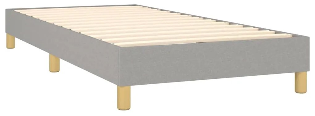 vidaXL Κρεβάτι Boxspring με Στρώμα &amp; LED Αν.Γκρι 90x200 εκ. Υφασμάτινο