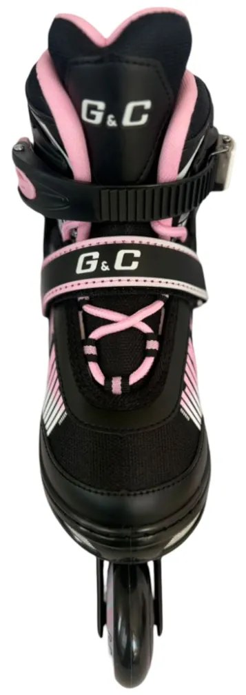 Αυξομειούμενα Πατίνια Roller G&amp;C BW Μαύρο/Ροζ IN-LINE SKATES Large (39-42)