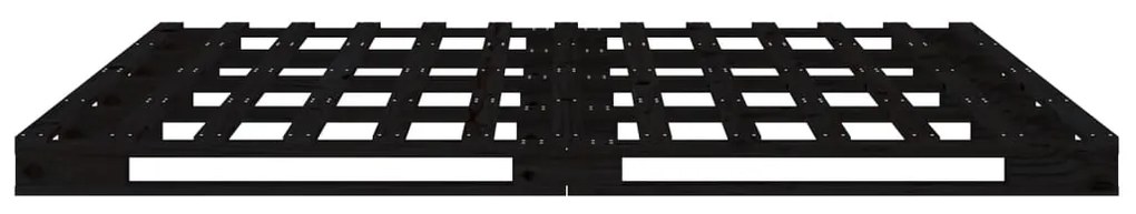 vidaXL Κρεβάτι από Παλέτες Μαύρο 120x190 εκ. Μασίφ Πεύκο Small Double