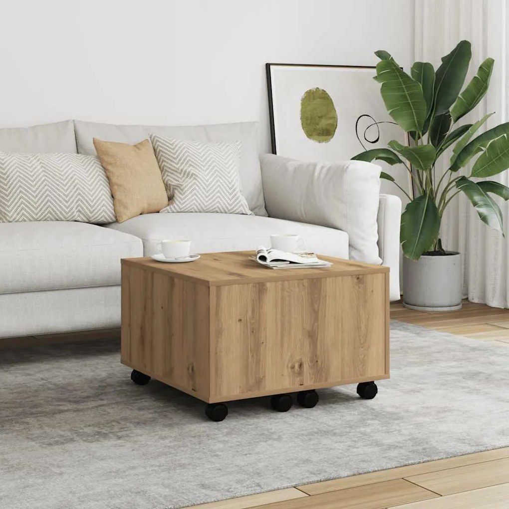vidaXL Τραπεζάκι Σαλονιού Αρτισιανή Δρυς 60x60x38 εκ. Επεξ. Ξύλο
