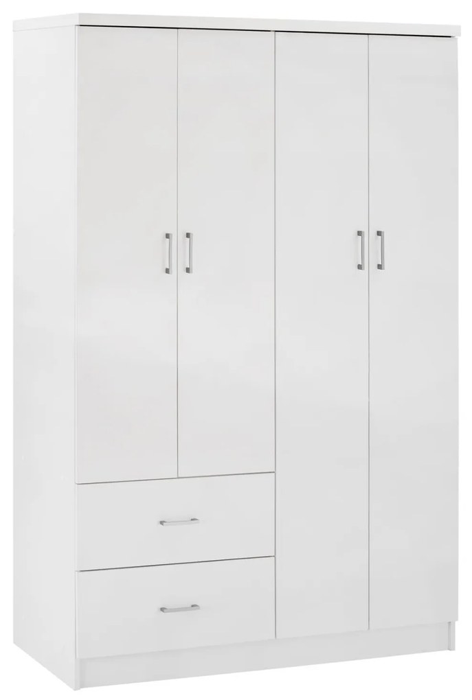 Ντουλάπα BLAKELY Τετράφυλλη με 2 Συρτάρια Λευκή 120x42,5x180,5 εκ. 120x42.5x180.5 εκ.