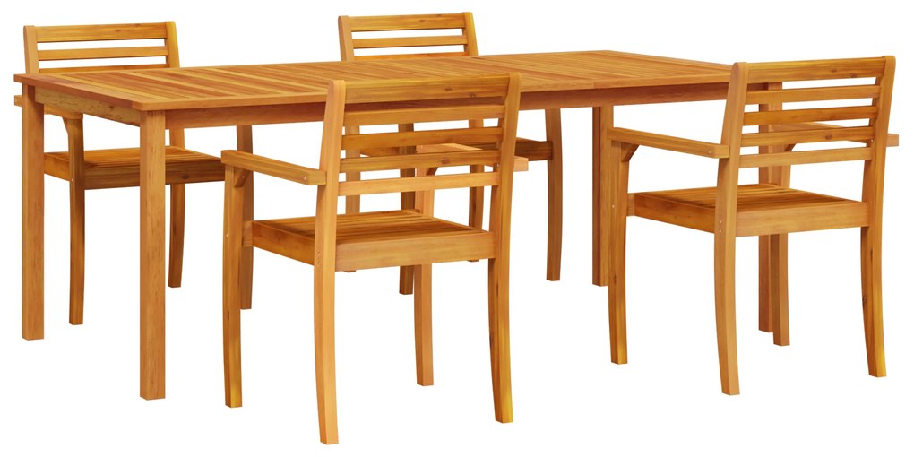 vidaXL Σετ Φαγητού Κήπου 7 pcs Φυσικό 200 x 100 x 74 cm