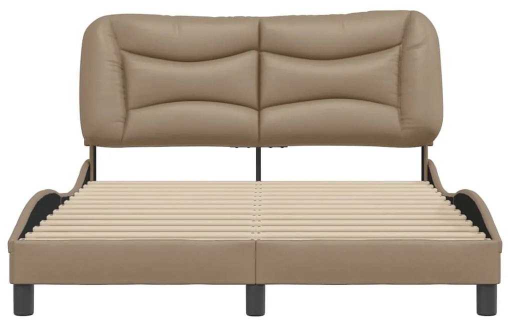 vidaXL Πλαίσιο κρεβατιού χωρίς Στρώμα Hvar Καπουτσίνο 140x190εκ. Συνθ. Δέρμα