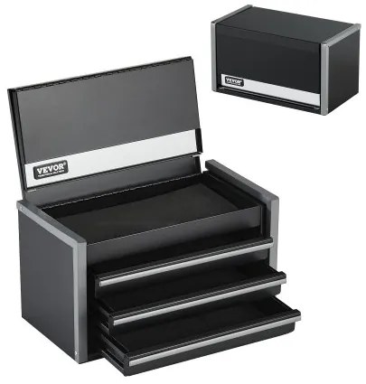 VEVOR Tool Box 8.6-inch Portable Metal Tool Box with 3 Drawers Tool Organizer
