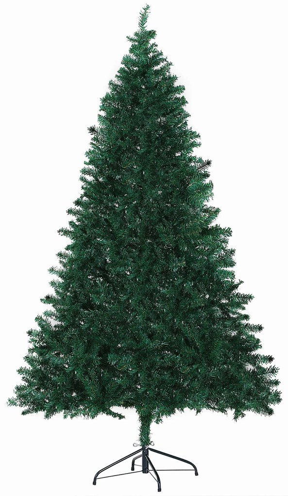 HOMCOM Χριστουγεννιάτικο Δέντρο Τεχνητό Έλατο, 1,8 m, με Βάση, Ø85 cm x 180 cm, Πράσινο