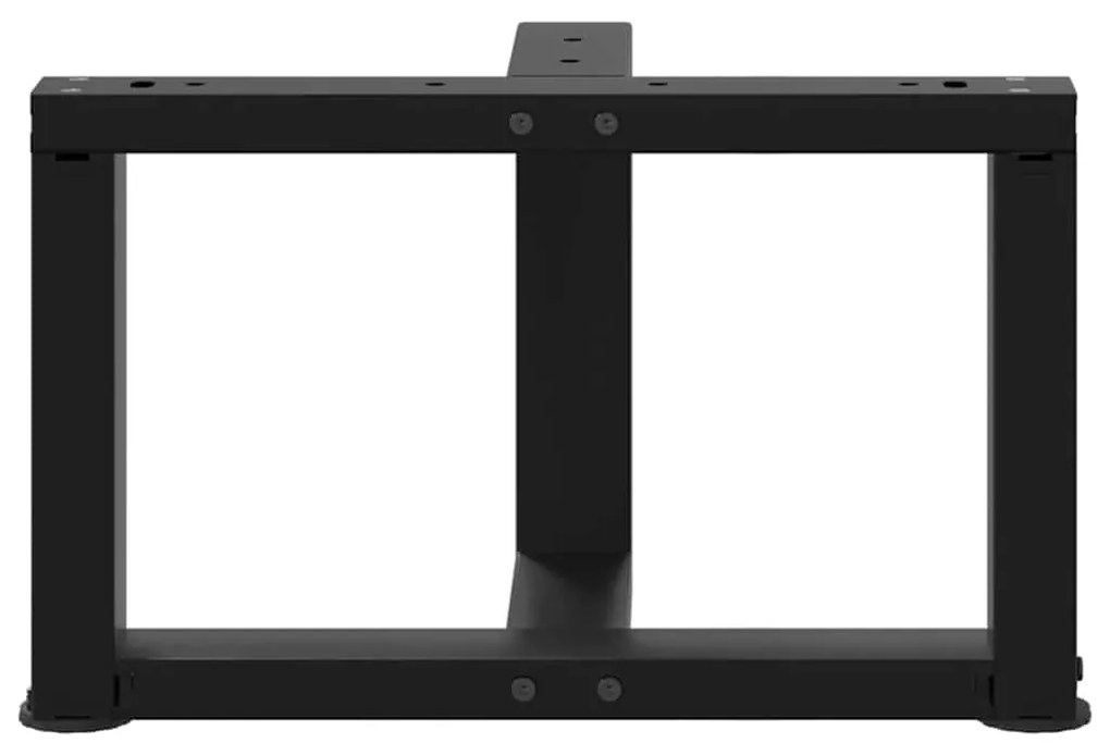 vidaXL Πόδια Τραπεζιού Σαλονιού σε Σχήμα Τ, 2 τεμ. Μαύρο, Ατσάλι 40x25x(30-31) εκ.