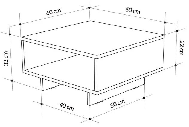 Τραπέζι σαλονιού Hola μελαμίνης oak 60x60x32εκ 60x60x32 εκ.