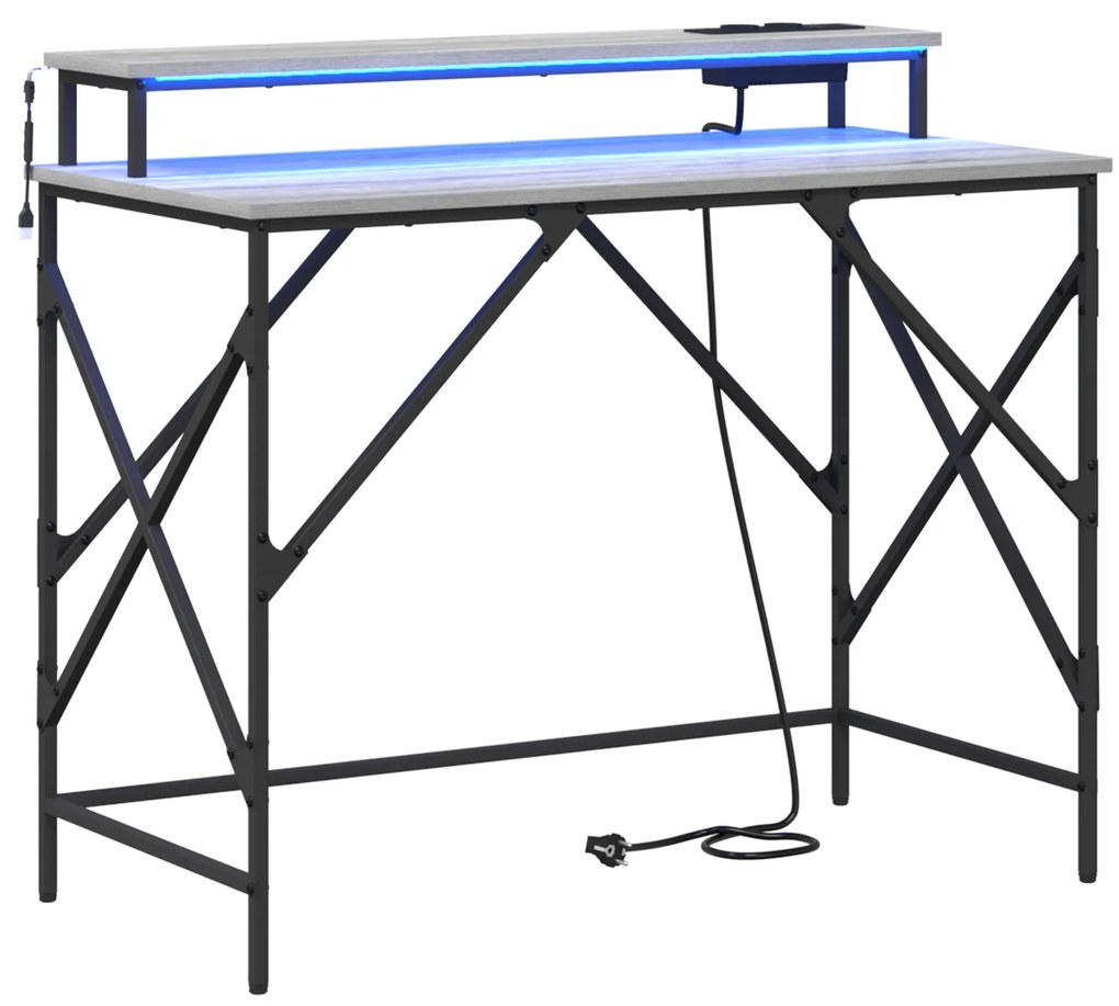 vidaXL Γραφείο Γκρι sonoma 100 x 50 x 86.5 εκ Επεξεργασμένο ξύλο