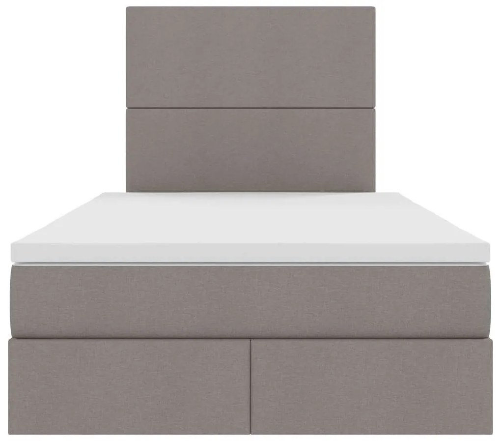 vidaXL Κρεβάτι Αποθήκης με στρώμα Taupe 120 x 200 cm Τεχνητό Δέρμα