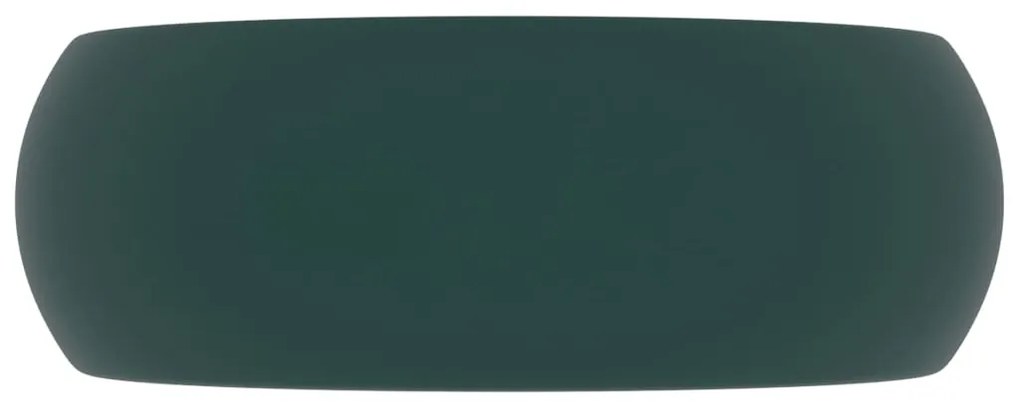 vidaXL Νιπτήρας Πολυτελής Στρογγυλός Σκ. Πράσινο Ματ 40x15 εκ Κεραμικό