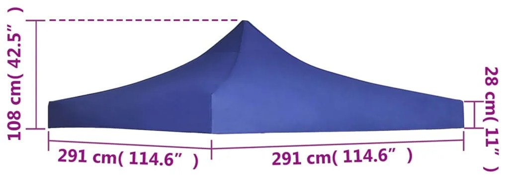 vidaXL Κάλυμμα Τέντας Εκδηλώσεων Μπλε 3 x 3 μ.