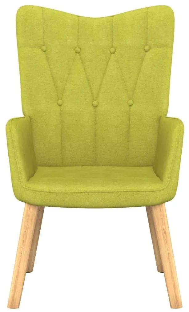 Πολυθρόνα Relax Πράσινη Υφασμάτινη με Σκαμπό - Πράσινο