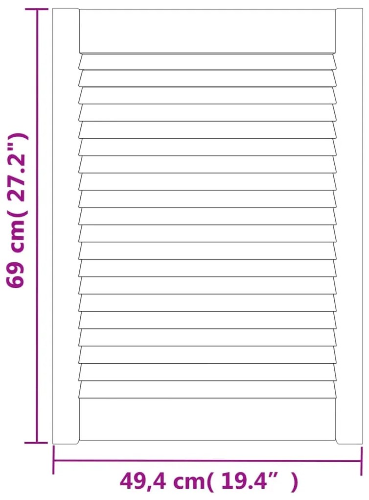 vidaXL Πορτάκι με Περσίδες 69x49,4 εκ. από Μασίφ Ξύλο Πεύκου