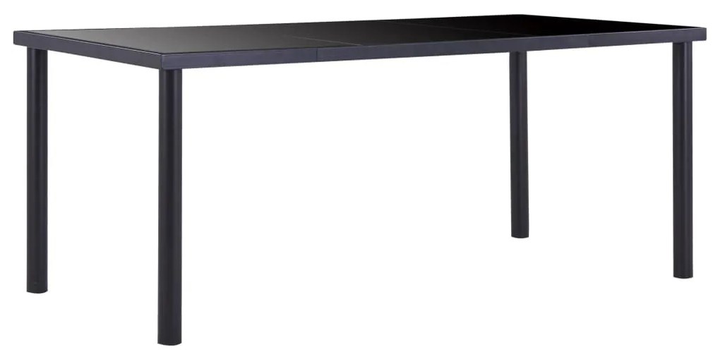 vidaXL Τραπεζαρία Μαύρη 180 x 90 x 75 εκ. από Ψημένο Γυαλί