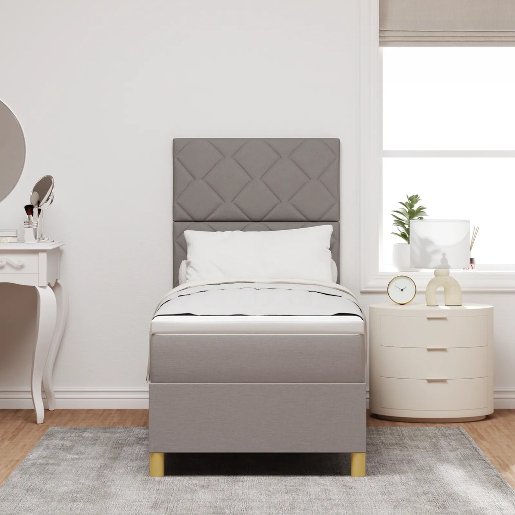 vidaXL Κρεβάτι Box Spring με Στρώμα Ταμπά 80x200 εκ. Ύφασμα