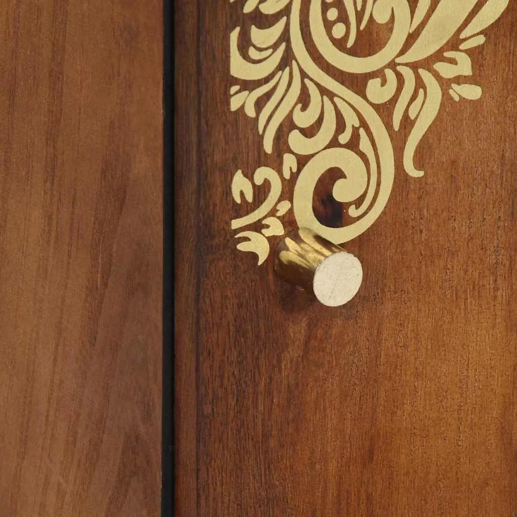 vidaXL Highboard με ράφι Καφέ 40 x 33 x 110 εκ Στερεό ξύλο μάνγκο