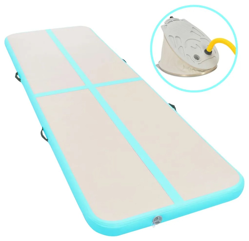 vidaXL Στρώμα Ενόργανης Φουσκωτό Πράσινο 500x100x10 εκ. PVC με Τρόμπα