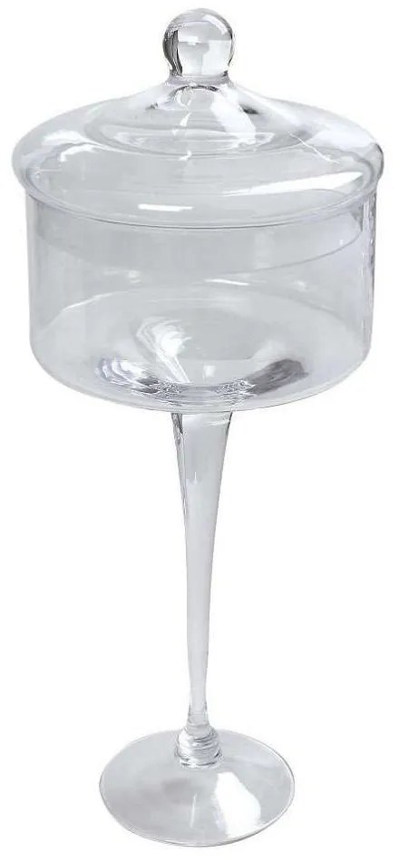 Φοντανιέρα Με Πόδι Και Καπάκι ORT120 17x17x40cm Clear Espiel Glass