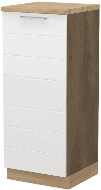 Επιδαπέδιο ντουλάπι ψηλό Hudson K14-60-1KF-Φυσικό σκούρο - Λευκό