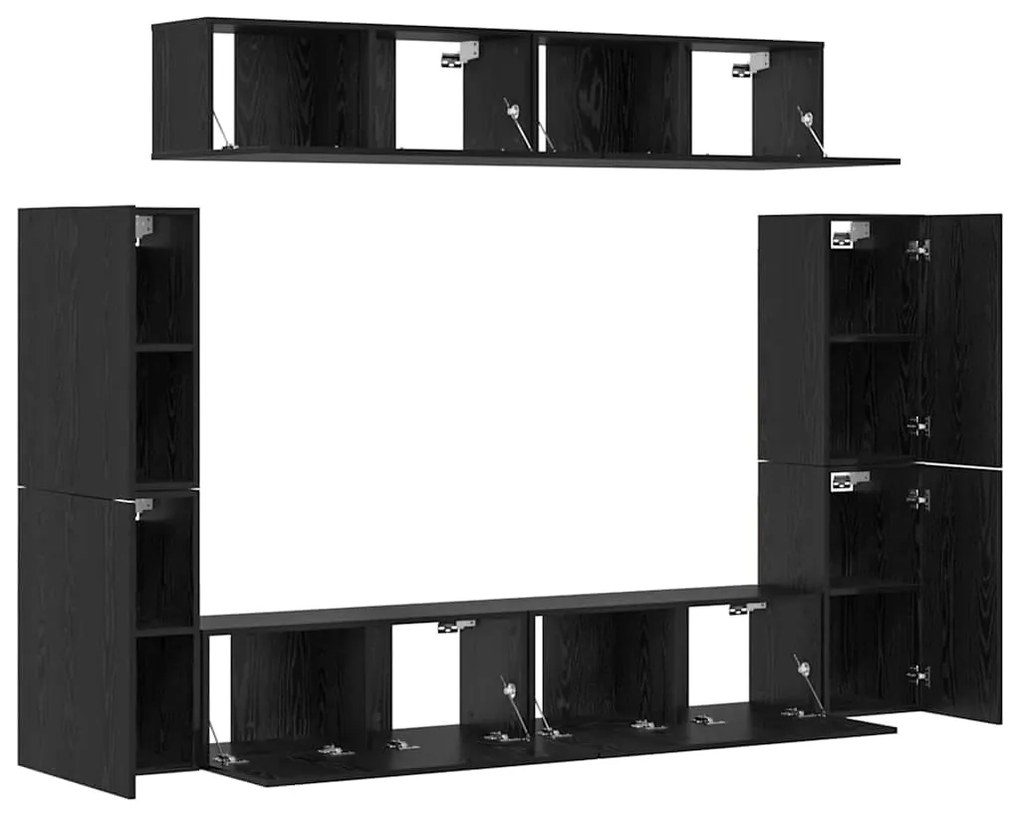 vidaXL Σετ επίπλου τηλεόρασης 8 pcs Μαύρη δρυς 80 x 30 x 30.5 εκ