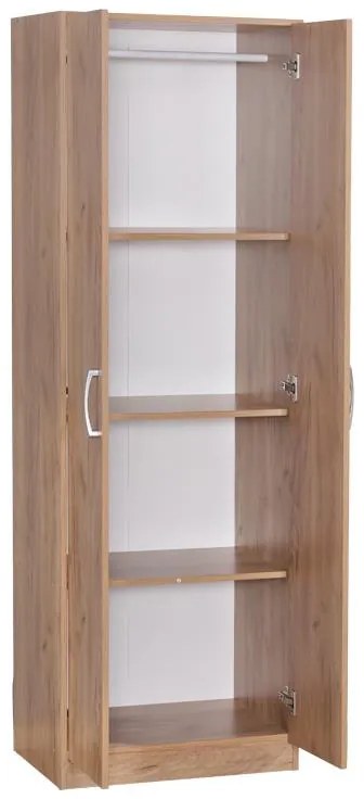 Ντουλάπα Jonar δίφυλλη oak μελαμίνης 60x42x180εκ 60x42x180 εκ.